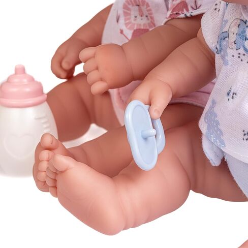 JC Toys Berenguer Boutique Realistic La Newborn مقاس 12.5 بوصة توائم فينيل قابلة للغسل | مجموعة هدايا ذات طابع أزرق ووردي مع حفاضات قابلة لإعادة الاستخدام وقبعات وقمصان واللهايات والزجاجات وشهادة الميلاد in Saudi Arabia