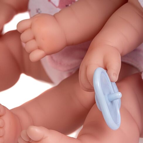 JC Toys Berenguer Boutique Realistic La Newborn مقاس 12.5 بوصة توائم فينيل قابلة للغسل | مجموعة هدايا ذات طابع أزرق ووردي مع حفاضات قابلة لإعادة الاستخدام وقبعات وقمصان واللهايات والزجاجات وشهادة الميلاد in Saudi Arabia