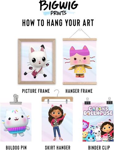 BigWig Prints Gabby's Dollhouse Poster - Gabby Dollhouse Room Decor, Gabby Dollhouse Wall Decor, Gabby Doll House Birthday Decorations, Gabbys Dollhouse Decorations - Unframed Set of 9 (8x10) in Saudi Arabia