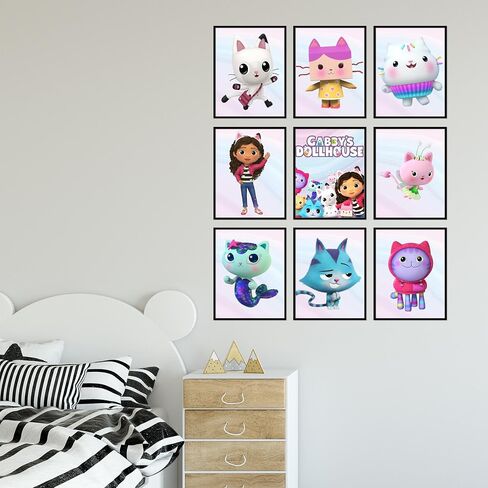 BigWig Prints Gabby's Dollhouse Poster - Gabby Dollhouse Room Decor, Gabby Dollhouse Wall Decor, Gabby Doll House Birthday Decorations, Gabbys Dollhouse Decorations - Unframed Set of 9 (8x10) in Saudi Arabia