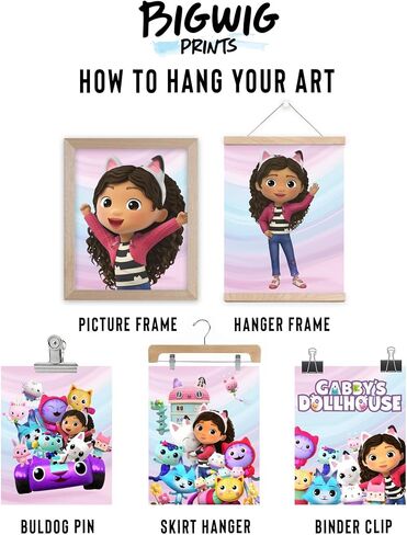 BigWig Prints Gabby's Dollhouse Poster - Gabby Dollhouse Room Decor, Gabby Dollhouse Wall Decor, Gabby Doll House Birthday Decorations, Gabbys Dollhouse Decorations - Unframed Set of 9 (8x10) in Saudi Arabia