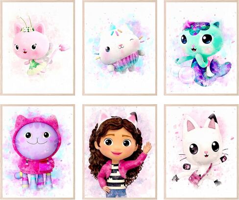 مطبوعات BigWig لديكور حائط بيت الدمية غابي - ديكور غرفة بيت الدمية غابي، ملصق بيت الدمية غابي، ديكورات عيد ميلاد بيت الدمية غابي، ديكورات بيت الدمى غابي - مجموعة غير مؤطرة من 9 (8 × 10) in Kuwait