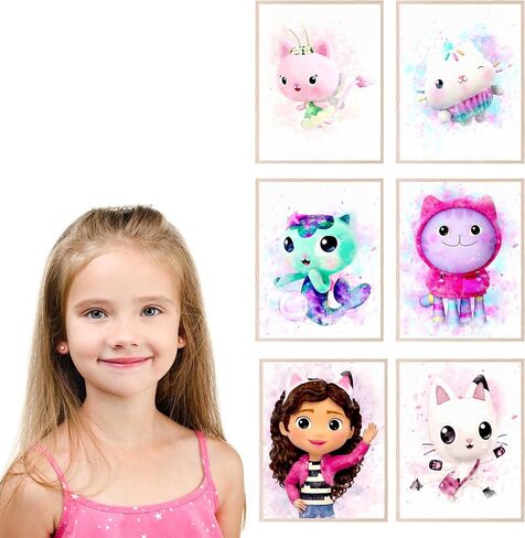 مطبوعات BigWig لديكور حائط بيت الدمية غابي - ديكور غرفة بيت الدمية غابي، ملصق بيت الدمية غابي، ديكورات عيد ميلاد بيت الدمية غابي، ديكورات بيت الدمى غابي - مجموعة غير مؤطرة من 9 (8 × 10) in Kuwait