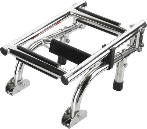 NovelBee Foldable Stainless Steel 3 Steps Ladder Stern Mount w Rubber Grips for Marine Boat Yacht (3 Steps:2+1 Steps) in Saudi Arabia