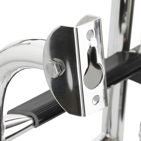 NovelBee Foldable Stainless Steel 3 Steps Ladder Stern Mount w Rubber Grips for Marine Boat Yacht (3 Steps:2+1 Steps) in Saudi Arabia