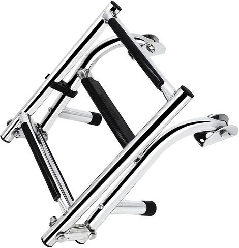 Update Folding Boat Ladder 10" Wide Step Stainless Steel Marine Pontoon for Marine Boat Yacht in Saudi Arabia