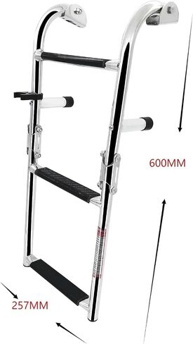 Update Folding Boat Ladder 10" Wide Step Stainless Steel Marine Pontoon for Marine Boat Yacht in Saudi Arabia