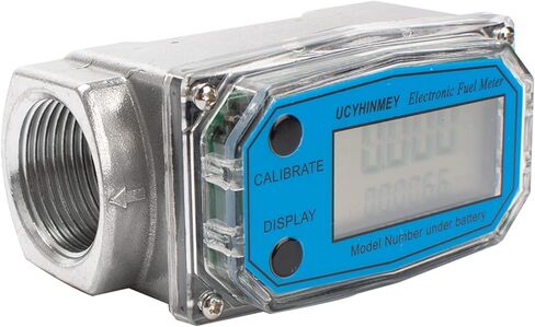 1.5 inch Digital Turbine Flow Meter, LCD Display Fuel Water Flow Meter, Flowmeter for Diesel Kerosene Gasoline Water, Aluminum Stainless Steel. Flow Rate of 40-280LPM(10.5-74GPM). in Saudi Arabia