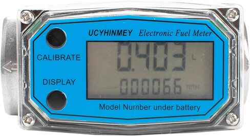 مقياس تدفق توربين رقمي 1.5 بوصة، مقياس تدفق مياه الوقود بشاشة LCD، مقياس الجريان لمياه البنزين والكيروسين الديزل، الفولاذ المقاوم للصدأ من الألومنيوم. معدل التدفق 40-280 لتر في الدقيقة (10.5-74 جرام في الدقيقة). in Kuwait