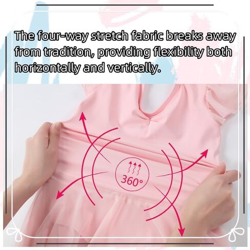 DIPUG Girls Ballet Leotards with Skirts Toddler Hollow Back Dance Dresses with Ruffle Sleeve in Saudi Arabia