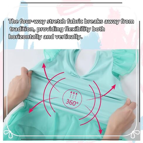 DIPUG Girls Ballet Leotards with Skirts Toddler Hollow Back Dance Dresses with Ruffle Sleeve in Saudi Arabia
