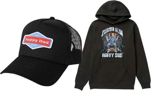 حزمة قبعة Happy Dad Trucker وهوديي (XL)، قبعات رجالي عصرية، سويت شيرت من الصوف برسومات in Kuwait