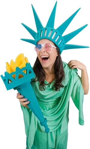 FOAM PARTY HATS: Funny Silly Mens & Womens Patriotic Uncle Sam USA American Flag Tall Wide Brim Top Hat for Independence Day, 4th of July Dad Hat or Crazy Hat Day, Top in Kuwait