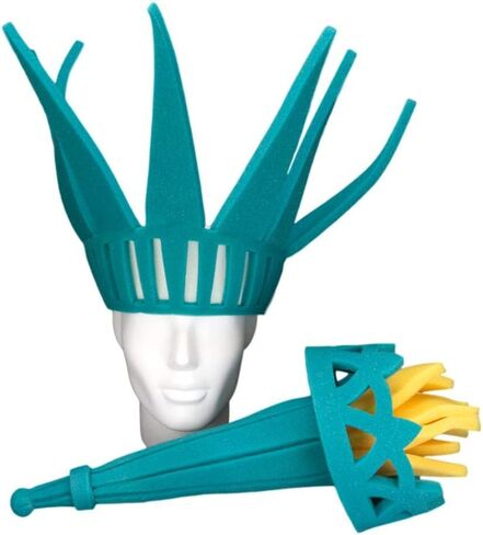 FOAM PARTY HATS: Funny Silly Mens & Womens Patriotic Uncle Sam USA American Flag Tall Wide Brim Top Hat for Independence Day, 4th of July Dad Hat or Crazy Hat Day, Top in Kuwait