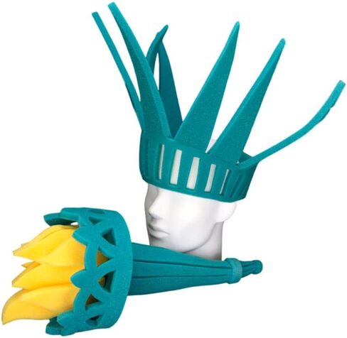 FOAM PARTY HATS: Funny Silly Mens & Womens Patriotic Uncle Sam USA American Flag Tall Wide Brim Top Hat for Independence Day, 4th of July Dad Hat or Crazy Hat Day, Top in Kuwait