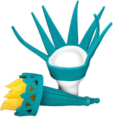 FOAM PARTY HATS: Funny Silly Mens & Womens Patriotic Uncle Sam USA American Flag Tall Wide Brim Top Hat for Independence Day, 4th of July Dad Hat or Crazy Hat Day, Top in Kuwait