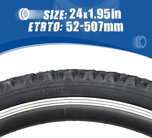 ZUKKA Bike Tire 20X2.125/24X1.95/26X1.95/27.5X1.95-inch Bike Tire MTB Mountain Foldable Replacement Mountain Bicycle Tire in Saudi Arabia