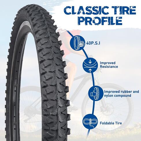 ZUKKA Bike Tire 20X2.125/24X1.95/26X1.95/27.5X1.95-inch Bike Tire MTB Mountain Foldable Replacement Mountain Bicycle Tire in Saudi Arabia