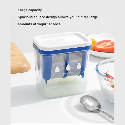 Yogurt Filter, Efficient Filtration Large Greek Yogurt Maker with Extra Fine Mesh Stainless Steel Strainer Basket, AS Resin Yogurt Strain for Smooth Creamy Texture Filtering in Saudi Arabia