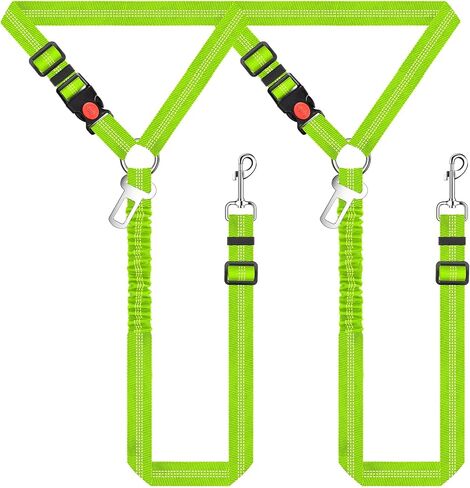 Dog Seat Belt for Car 2 Packs,Retractable Dog Car Harness Adjustable Dog Seatbelt for Vehicle Car Headrest | Seatbelt Buckle | Dog Leash in Saudi Arabia
