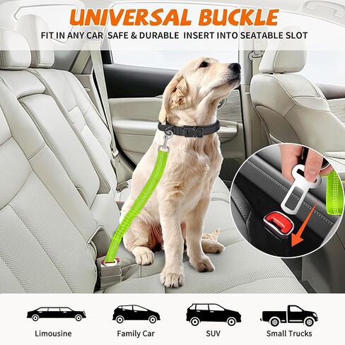 Dog Seat Belt for Car 2 Packs,Retractable Dog Car Harness Adjustable Dog Seatbelt for Vehicle Car Headrest | Seatbelt Buckle | Dog Leash in Saudi Arabia