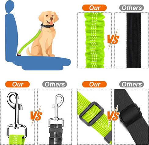 Dog Seat Belt for Car 2 Packs,Retractable Dog Car Harness Adjustable Dog Seatbelt for Vehicle Car Headrest | Seatbelt Buckle | Dog Leash in Saudi Arabia