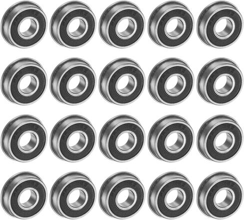 Uxcell FR4-2RS محمل كروي ذو حواف 1/4 × 5/8 × 10/51 بوصة محامل شفة فولاذية كروم مزدوجة محكمة الغلق، 10 قطع in Kuwait