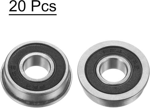 Uxcell FR4-2RS محمل كروي ذو حواف 1/4 × 5/8 × 10/51 بوصة محامل شفة فولاذية كروم مزدوجة محكمة الغلق، 10 قطع in Kuwait