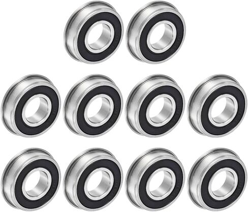 Uxcell FR4-2RS محمل كروي ذو حواف 1/4 × 5/8 × 10/51 بوصة محامل شفة فولاذية كروم مزدوجة محكمة الغلق، 10 قطع in Kuwait