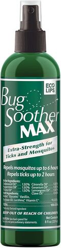 Bug Soother MAX - طارد البعوض الطبيعي والقراد والبعوض بقوة إضافية، 3 عبوات 4 أونصة سائلة مع 1 أونصة مجانًا. رادع رذاذ الحشرات - خالٍ من DEET - آمن للبالغين والبيئة - صنع في الولايات المتحدة الأمريكية in Kuwait