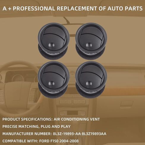 لوحة أجهزة تكييف الهواء من داسبيكان، 4 قطع متوافقة مع Ford F150 2004 2005 2006 2007 2008 # 8L3Z-19893-BA 8L3Z19893BA أسود in Kuwait