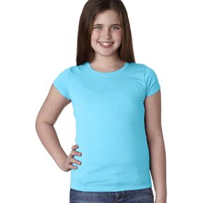 Next Level Big Girls Princess Rib Knit Softness T-Shirt, Tahiti Blue, Large in Saudi Arabia