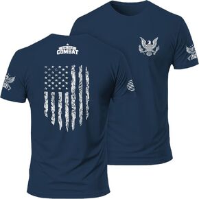 United Combat - Patriotic T-Shirt Front and Back – Distressed American USA Flag Front Print tee in Saudi Arabia