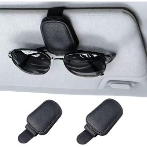 2 Packs Sunglass Holder for Car Magnetic Leather Sunglass Clip Universal Eyeglass Holder Car Visor Accessories Black in Saudi Arabia