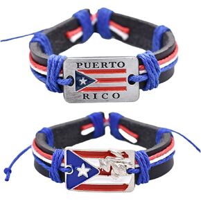 2-Piece Different Style Handmade Adjustable Puerto Rico Decorative Colorful Bracelet Suitable for Men and Women in Saudi Arabia