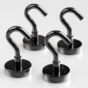 خطافات مغناطيسية X-Bet بوزن 27 رطلاً - خطافات مغناطيسية شديدة التحمل من النيوديميوم لكبائن الرحلات البحرية - خطافات مغناطيسية قوية للأرض النادرة للتعليق على الثلاجة والشواية ومقصورة الرحلات البحرية (عبوة من 6 قطع) in Kuwait