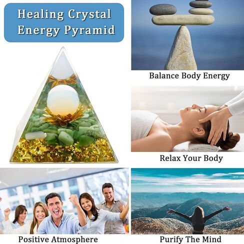 Orgonite Pyramid of Success Chakra Stones and Healing Crystals Pyramid for Positive Energy for Reduce Stress Chakra Reiki Healing Meditation Attracts Lucky and Success in Kuwait
