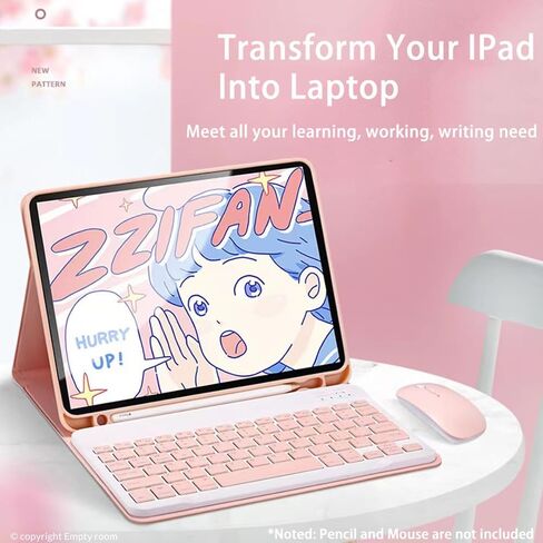 غرفة مفاتيح اللاسلكية الفارغة الغرفة اللاسلكية ووسادة اللمس مع علبة iPad 10.2 بوصة ، لعام 2018 Gen 6th iPad ، 2017 Gen 5th iPad ، 2016 iPad Pro ، iPad Air/iPad Air2 ، لوحة المفاتيح اللاسلكية وحامل القلم الرصاصي ، الوردي in Kuwait