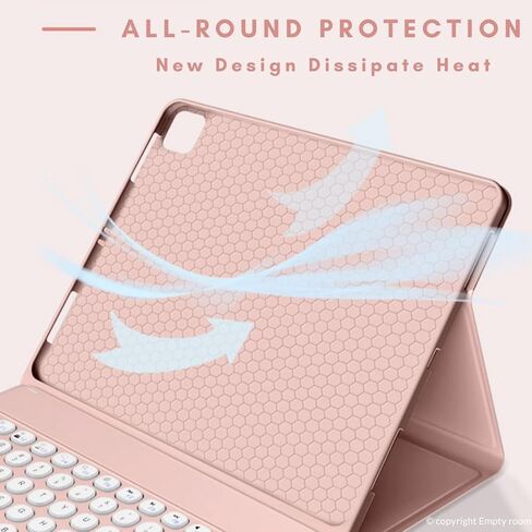 غرفة مفاتيح اللاسلكية الفارغة الغرفة اللاسلكية ووسادة اللمس مع علبة iPad 10.2 بوصة ، لعام 2018 Gen 6th iPad ، 2017 Gen 5th iPad ، 2016 iPad Pro ، iPad Air/iPad Air2 ، لوحة المفاتيح اللاسلكية وحامل القلم الرصاصي ، الوردي in Kuwait
