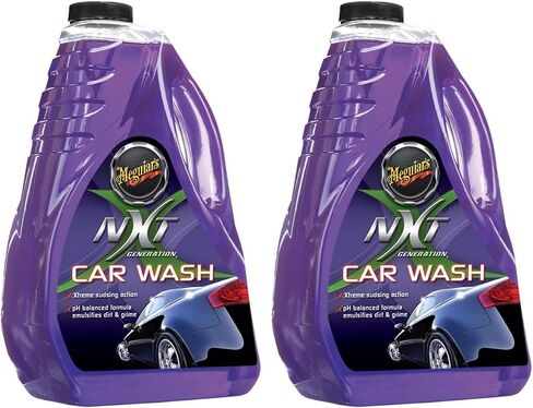 غسول وشمع Meguiar's Ultimate - صابون وشمع غسيل السيارات الفاخر ينظف الطلاء، ويضيف اللمعان واللمعان، ويترك وراءه حماية إضافية من الشمع، مجموعة شمع الغسيل - غسول سيارة 2 في 1، 48 أونصة in Saudi Arabia