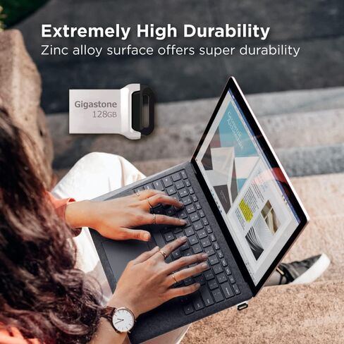 GIGASTONE Z70 128 GB USB 3.2 Gen1, Reliable for PC and Mac, Waterproof Metal, Mini and Robust, USB 2.0/3.0 Compatible in Kuwait