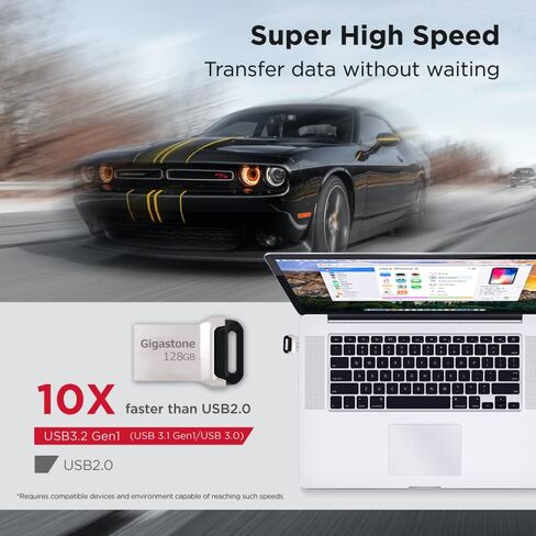 GIGASTONE Z70 128 GB USB 3.2 Gen1, Reliable for PC and Mac, Waterproof Metal, Mini and Robust, USB 2.0/3.0 Compatible in Kuwait