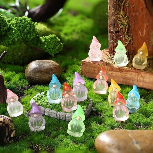 120 Pcs Mini Resin Luminous Gnomes Bulk Tiny Fairy Resin Statues Glow in The Dark Small Gnomes Miniature Figurines for Landscape Outdoor Patio Yard Lawn Plant Pots Fairy Decor (Classic) in Saudi Arabia