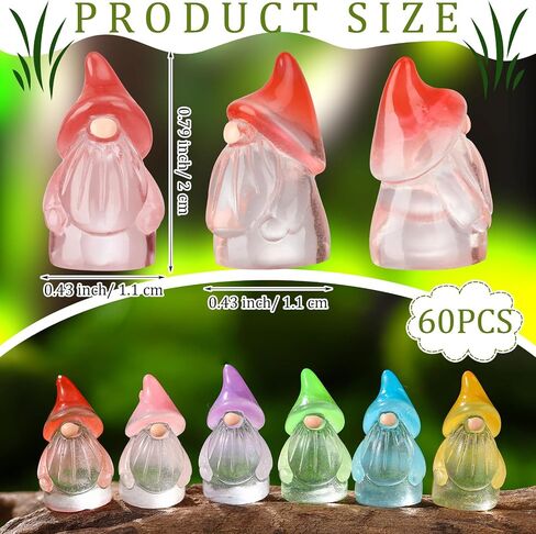 120 Pcs Mini Resin Luminous Gnomes Bulk Tiny Fairy Resin Statues Glow in The Dark Small Gnomes Miniature Figurines for Landscape Outdoor Patio Yard Lawn Plant Pots Fairy Decor (Classic) in Saudi Arabia