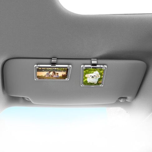 LECART 2 Pack Car Visor Photo Holders – Magnetic Acrylic Sun Visor Clip Frame 4.73"x3.15" for Polaroid Pictures, Personalized Car Accessories & Ideal Present for Family, Couples, Festivals in Saudi Arabia