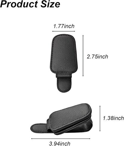 2 Packs Sunglass Holder for Car Magnetic Leather Sunglass Clip Universal Eyeglass Holder Car Visor Accessories Black in Saudi Arabia