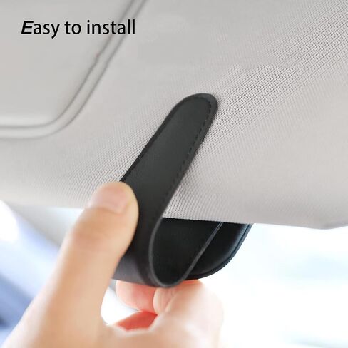 2 Packs Sunglass Holder for Car Magnetic Leather Sunglass Clip Universal Eyeglass Holder Car Visor Accessories Black in Saudi Arabia