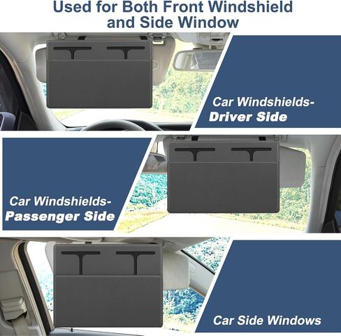 NAZZO Sun Visor Extender for Car, Visor Sunshade Sun Blocker for Driver or Front Seat Passenger, Removable Extender, Safe Driving, Universal for Car, SUV, Black in Kuwait