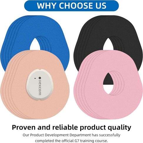 Adhesive Patches Pre-Cut for Dexcom G7, 40 Pack Waterproof Over Patches for Kids and Seniors 10 Days Long Stay CGM Tape in Saudi Arabia