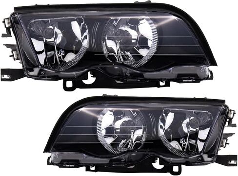 TRQ مجموعة مصابيح أمامية مجموعة المصابيح الأمامية متوافقة مع 1999-2000 BMW 323i 2001 325i 328i 330i BM2502102 BM2502112 BM2503102 BM2503112 in Saudi Arabia